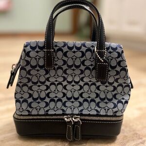 Coach Navy Signature mini Tote Bag